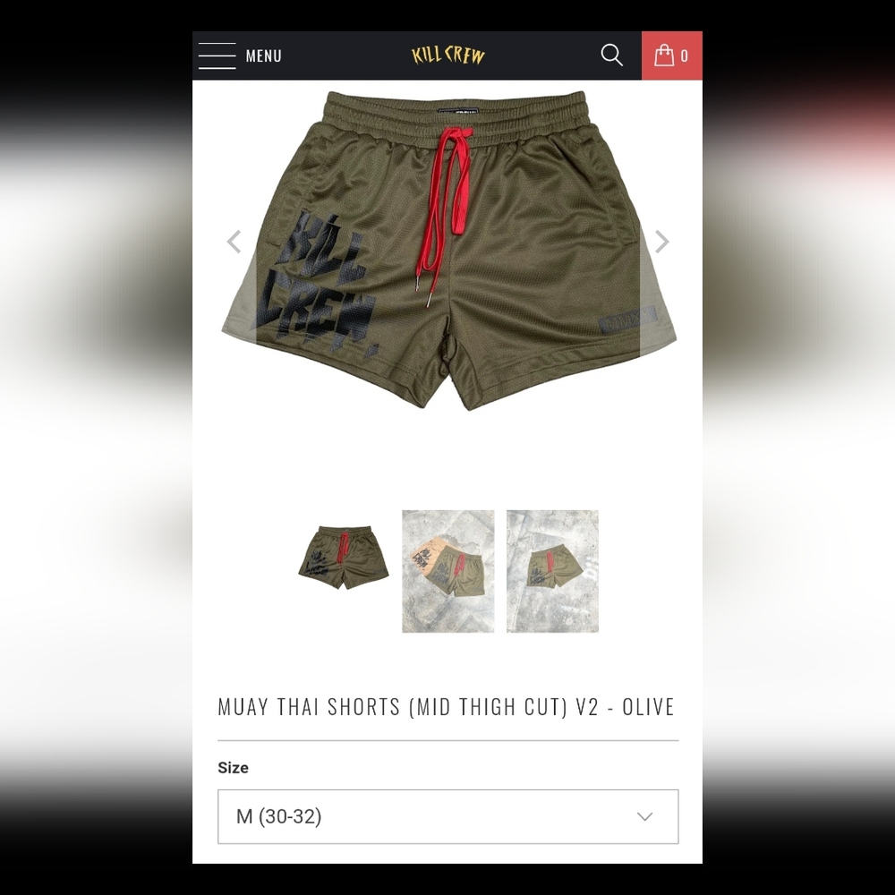 KILL CREW olive shorts